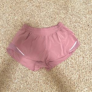 Pink Taupe Lululemon 2.5 Hotty Hot Low Rise Shorts (size 6)